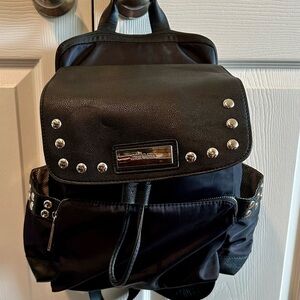 Beautiful Steve Madden Silver Studded Black Backpack